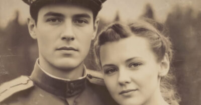 1943 год. Они вписали «да» в военную метрику под октябрьский ливень 1943-го — её свадебный букет был венком из мокрых листьев, а кольцо — обещанием, выцарапанным на гильзе. Два месяца ада превратили их любовь в легенду окопов