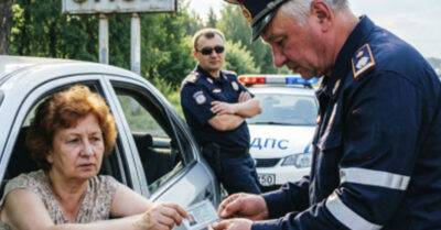 Два ГАИшника решили повесить на пенсионерку за рулём развалюхи аварию. Только вот бабушка оказалась совсем не той, за кого её приняли